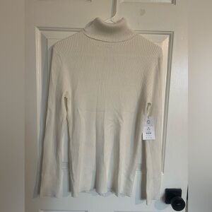 Women's Cream Turtleneck Sweater